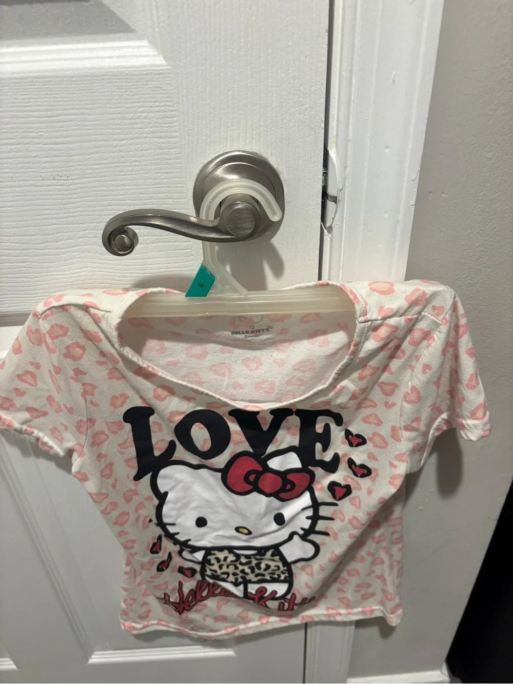 Hello Kitty Pink and White 'LOVE' Graphic Tee